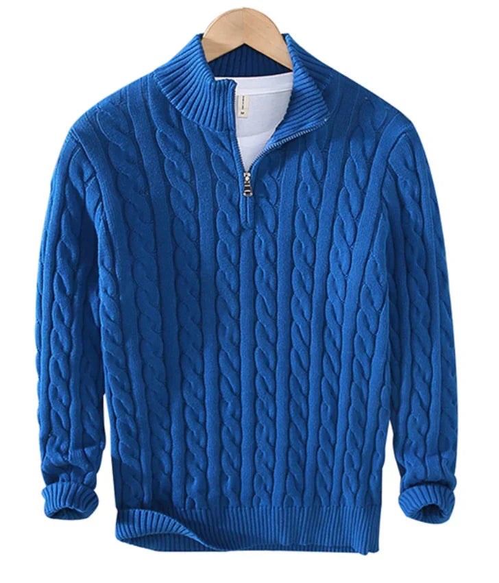 Garrett | Men's Cable Knit Quarter Zip Sweater