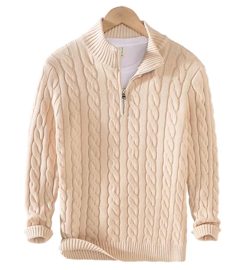 Garrett | Men's Cable Knit Quarter Zip Sweater