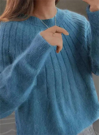 Georgia | Damen Rippstrickpullover Weit geschnitten