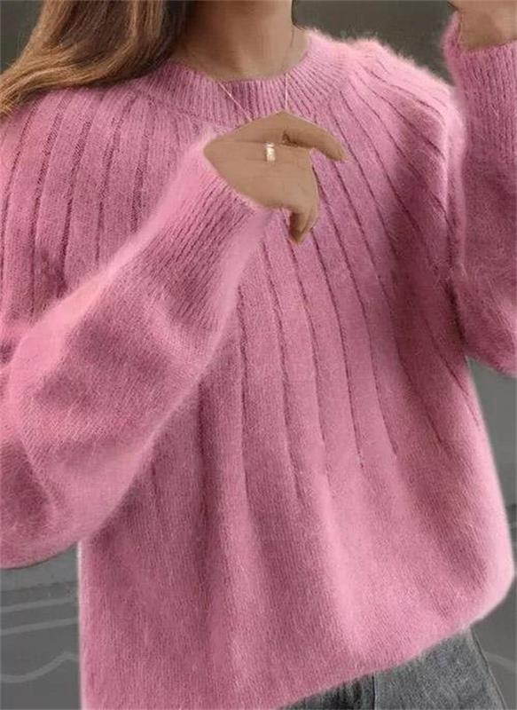 Georgia | Damen Rippstrickpullover Weit geschnitten