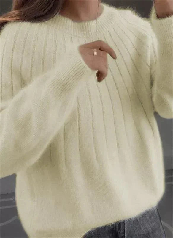 Georgia | Damen Rippstrickpullover Weit geschnitten