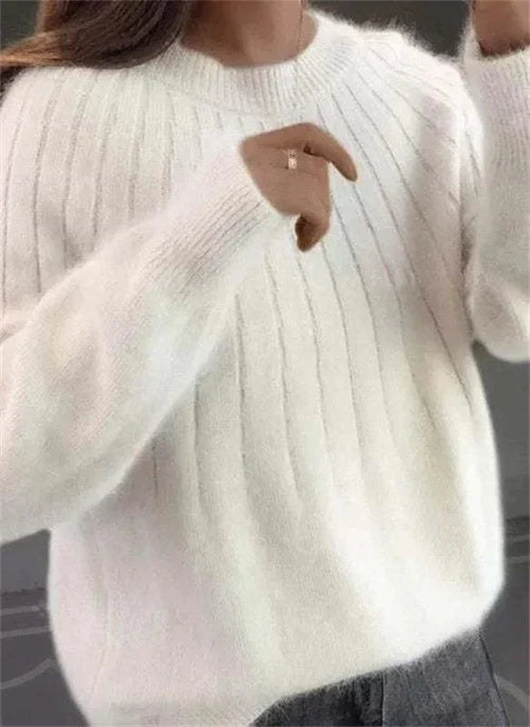 Georgia | Damen Rippstrickpullover Weit geschnitten