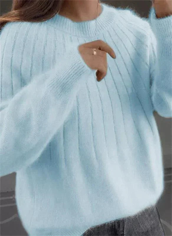 Georgia | Damen Rippstrickpullover Weit geschnitten