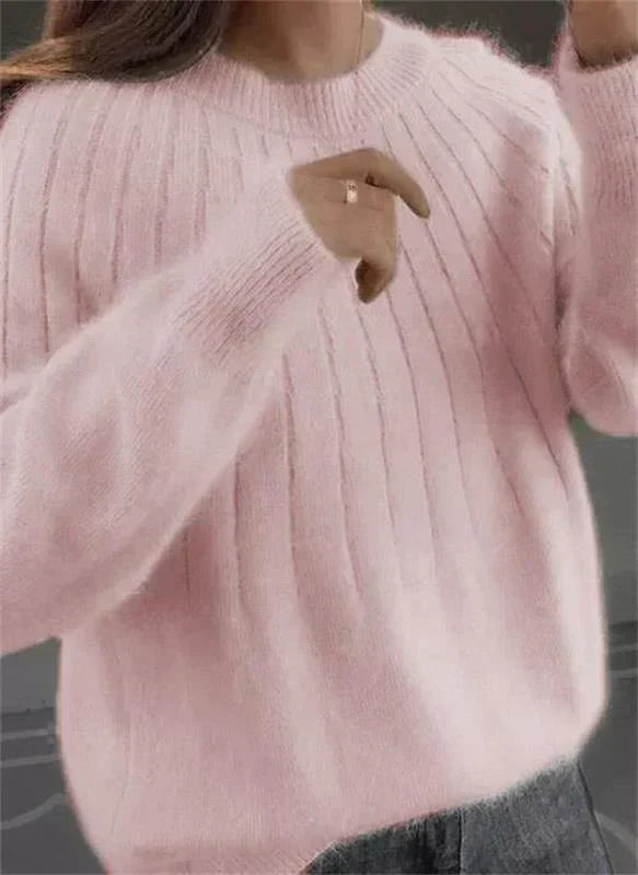 Georgia | Damen Rippstrickpullover Weit geschnitten