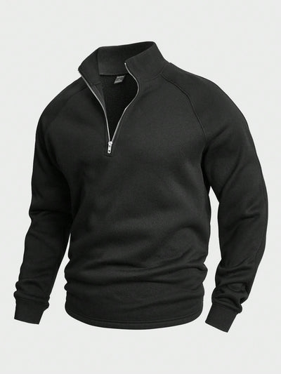 Godfrey | Herrenpullover mit halblangem Reißverschluss und Stehkragen