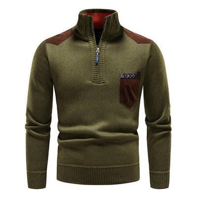 Gregor | Herrenpullover mit Viertelreißverschluss und Brusttasche