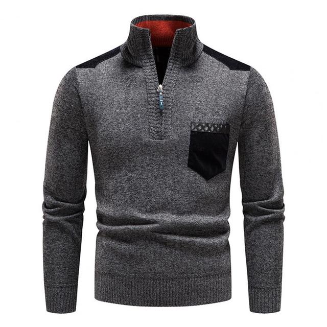 Gregor | Men's Quarter Zip Chest Pocket Sweater