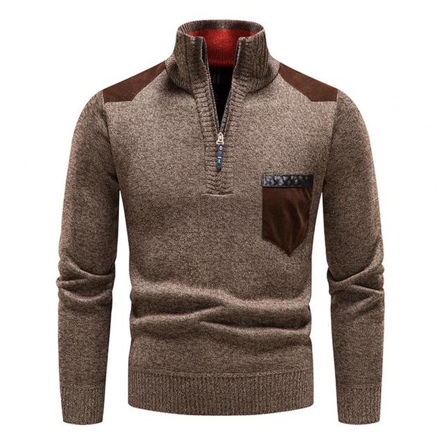 Gregor | Men's Quarter Zip Chest Pocket Sweater