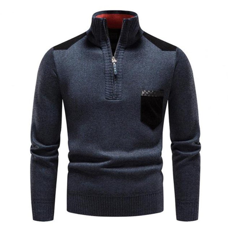 Gregor | Men's Quarter Zip Chest Pocket Sweater