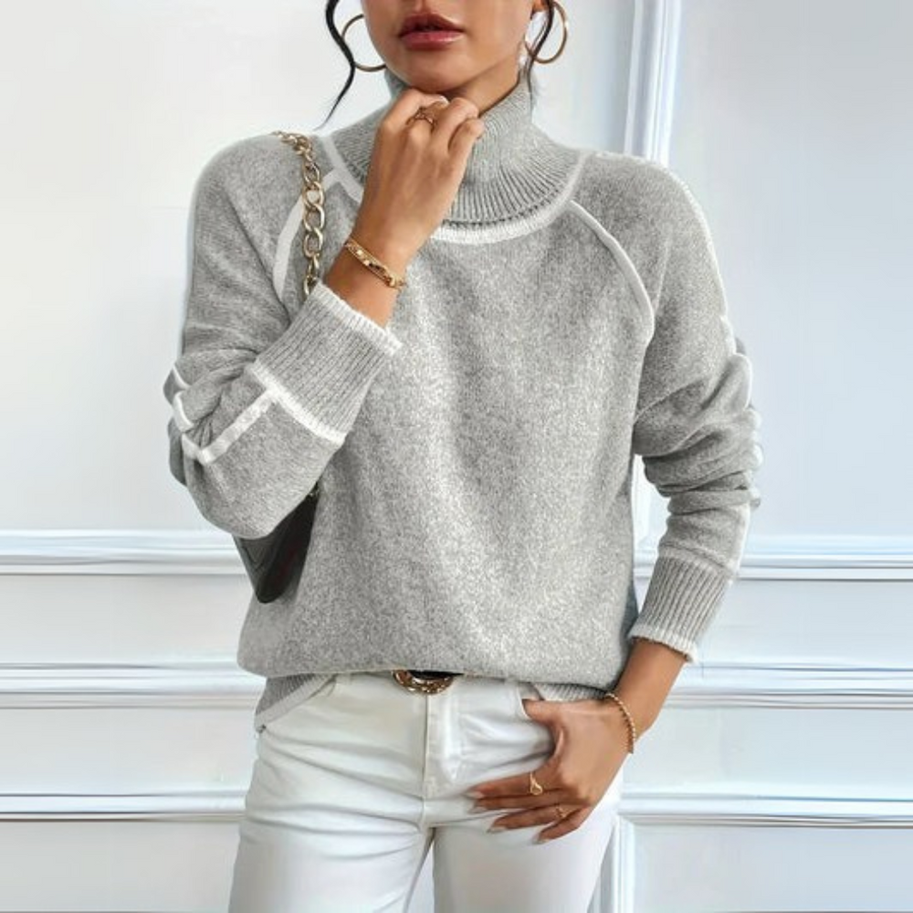Guinevere | Damen-Rollkragenpullover mit Paspel