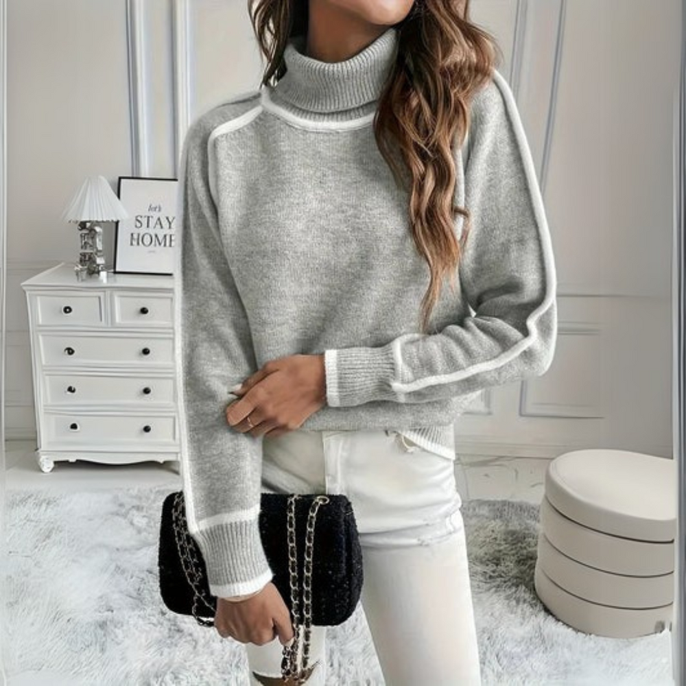 Guinevere | Damen-Rollkragenpullover mit Paspel