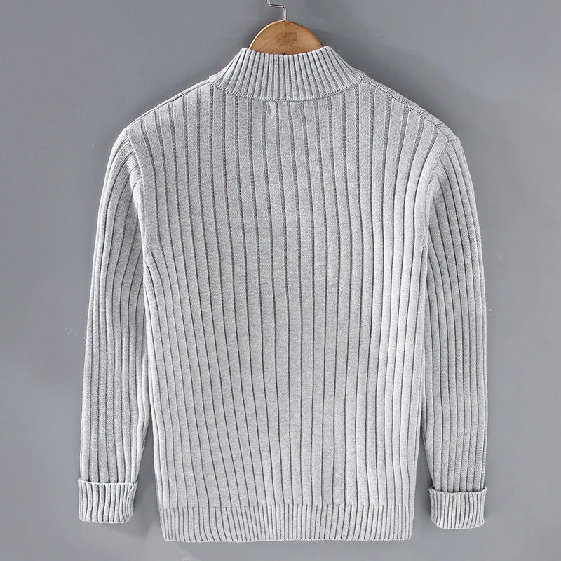 Gustav | Men's Ribbed Full Zip Knit Cardigan