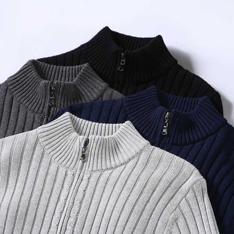 Gustav | Men's Ribbed Full Zip Knit Cardigan