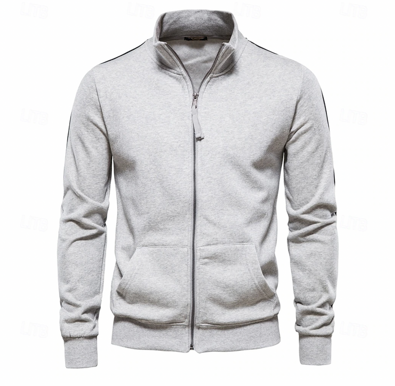 Hadrian | Herren-Cardigan mit durchgehendem Reißverschluss und Stehkragen