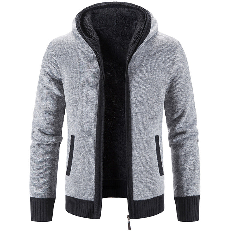 Hamish | Men's Fleece Lined Hooded Knit Cardigan
