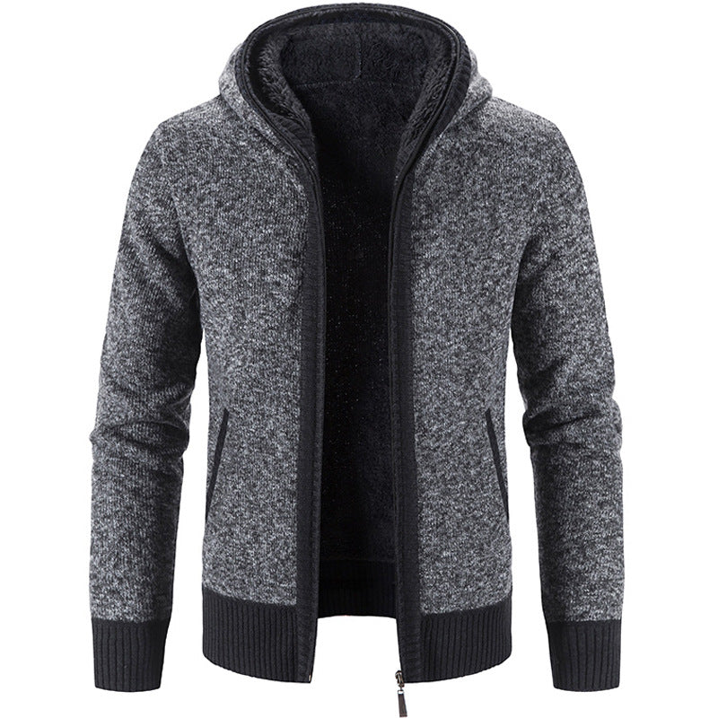 Hamish | Men's Fleece Lined Hooded Knit Cardigan