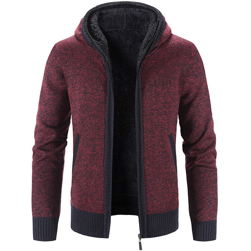 Hamish | Men's Fleece Lined Hooded Knit Cardigan