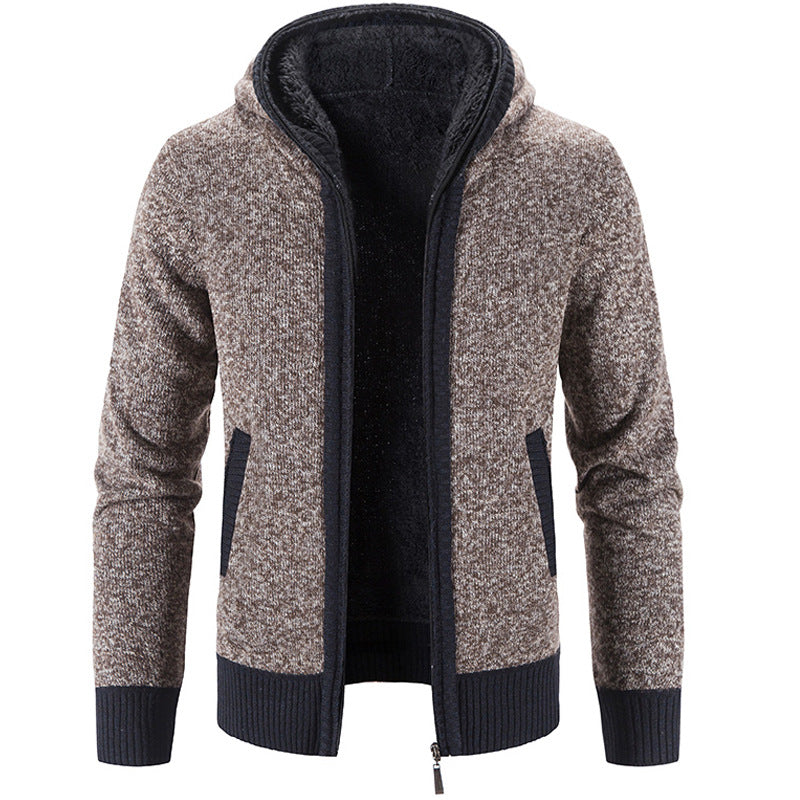 Hamish | Men's Fleece Lined Hooded Knit Cardigan