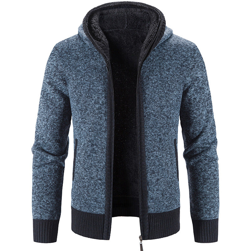 Hamish | Men's Fleece Lined Hooded Knit Cardigan