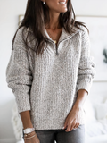 Imogen | Damen-Strickpullover mit halblangem Reißverschluss