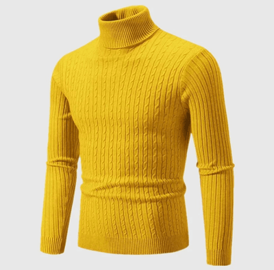 Ingram | Herren Rollkragenpullover mit Zopf-Rippstrick