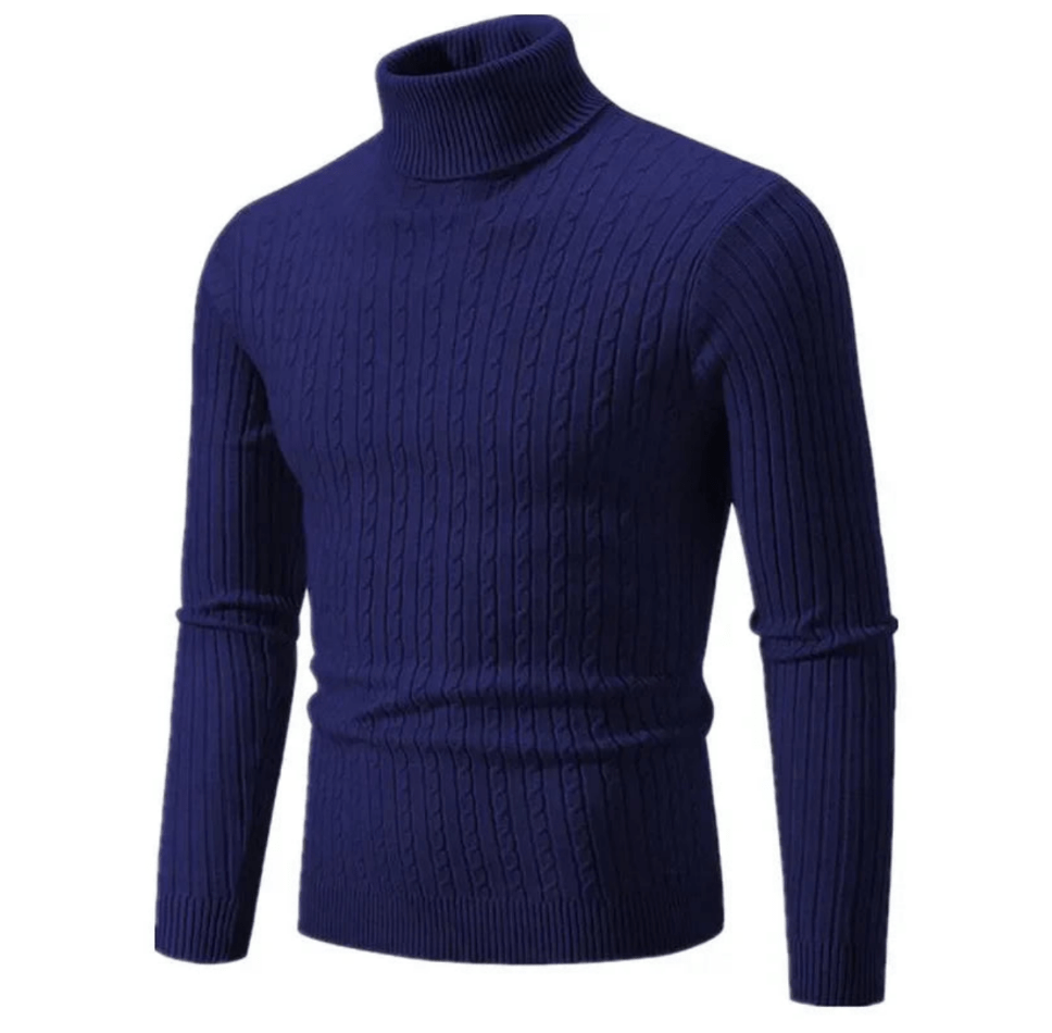 Ingram | Herren Rollkragenpullover mit Zopf-Rippstrick