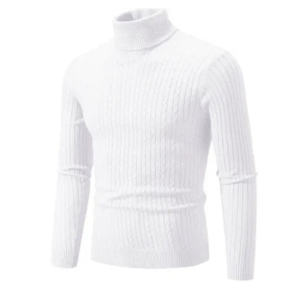 Ingram | Herren Rollkragenpullover mit Zopf-Rippstrick