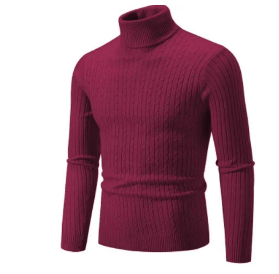 Ingram | Herren Rollkragenpullover mit Zopf-Rippstrick