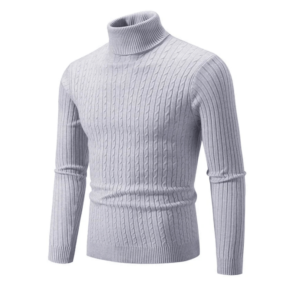 Ingram | Herren Rollkragenpullover mit Zopf-Rippstrick