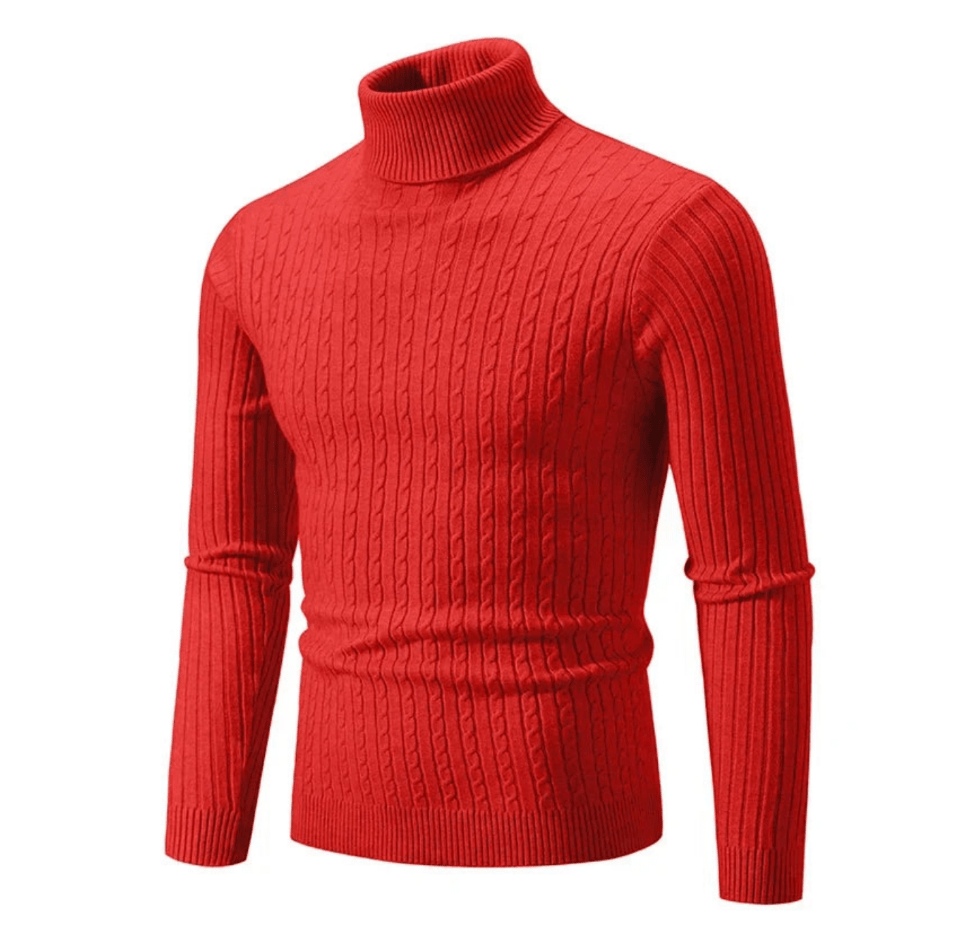Ingram | Herren Rollkragenpullover mit Zopf-Rippstrick