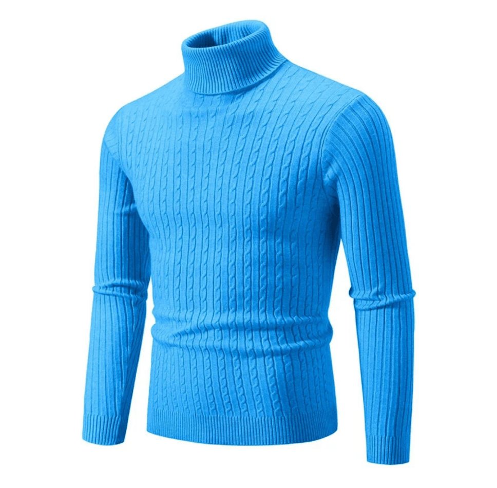 Ingram | Herren Rollkragenpullover mit Zopf-Rippstrick