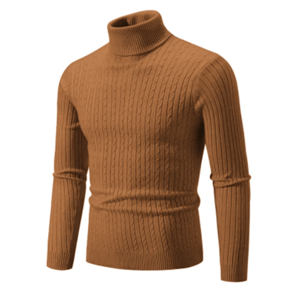 Ingram | Herren Rollkragenpullover mit Zopf-Rippstrick
