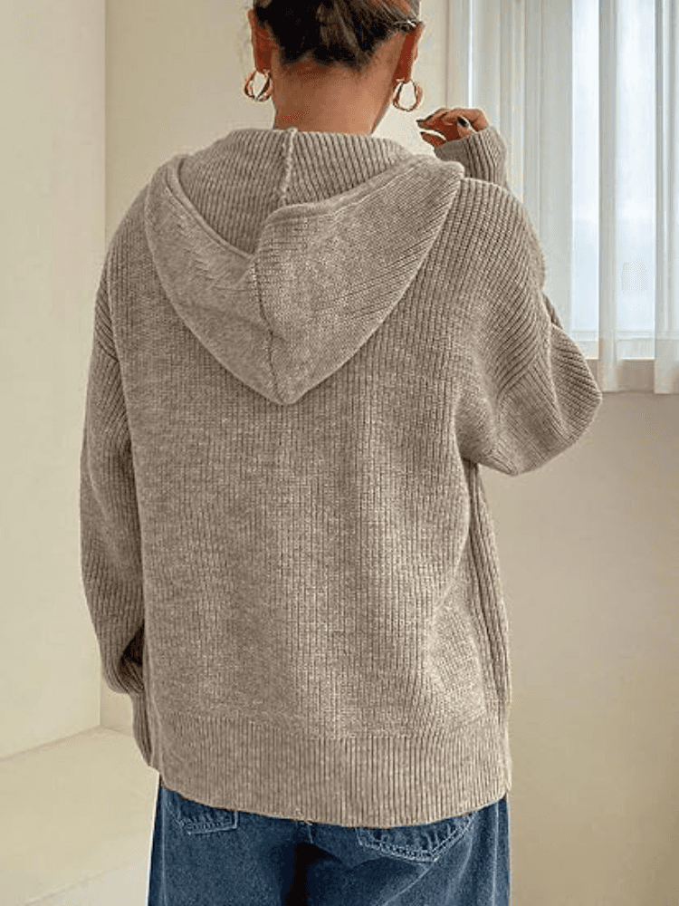 Ivy | Women's Hooded Zip Up Knit Sweater