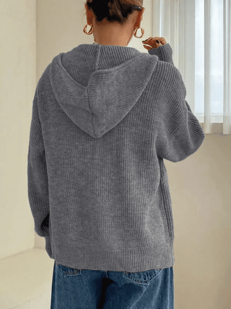 Ivy | Women's Hooded Zip Up Knit Sweater