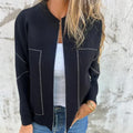 Jacinta | Leichter Strickpullover für Damen mit Reißverschluss