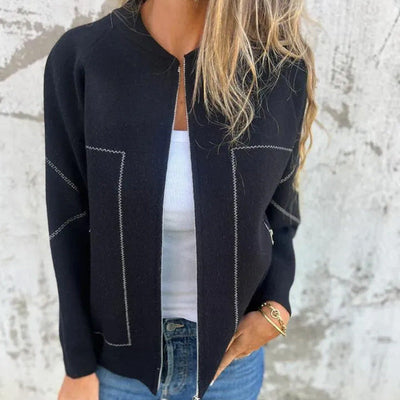 Jacinta | Leichter Strickpullover für Damen mit Reißverschluss