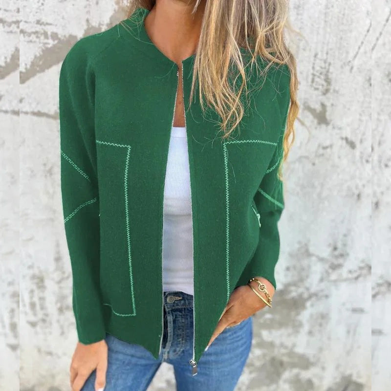 Jacinta | Leichter Strickpullover für Damen mit Reißverschluss