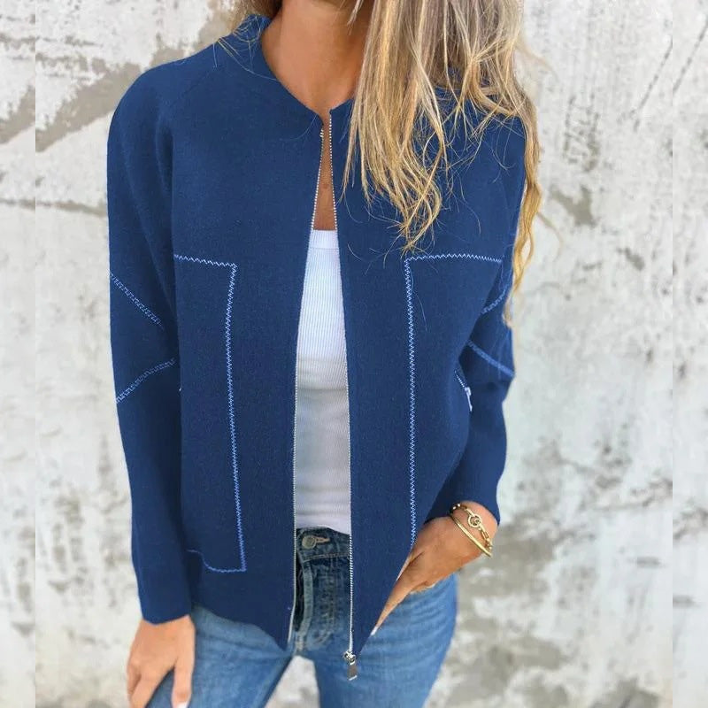 Jacinta | Leichter Strickpullover für Damen mit Reißverschluss