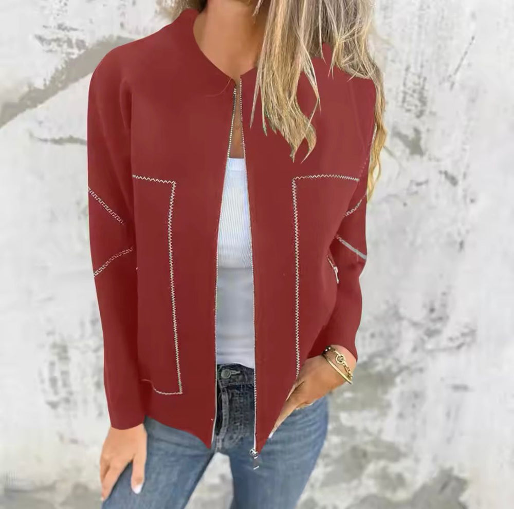Jacinta | Leichter Strickpullover für Damen mit Reißverschluss