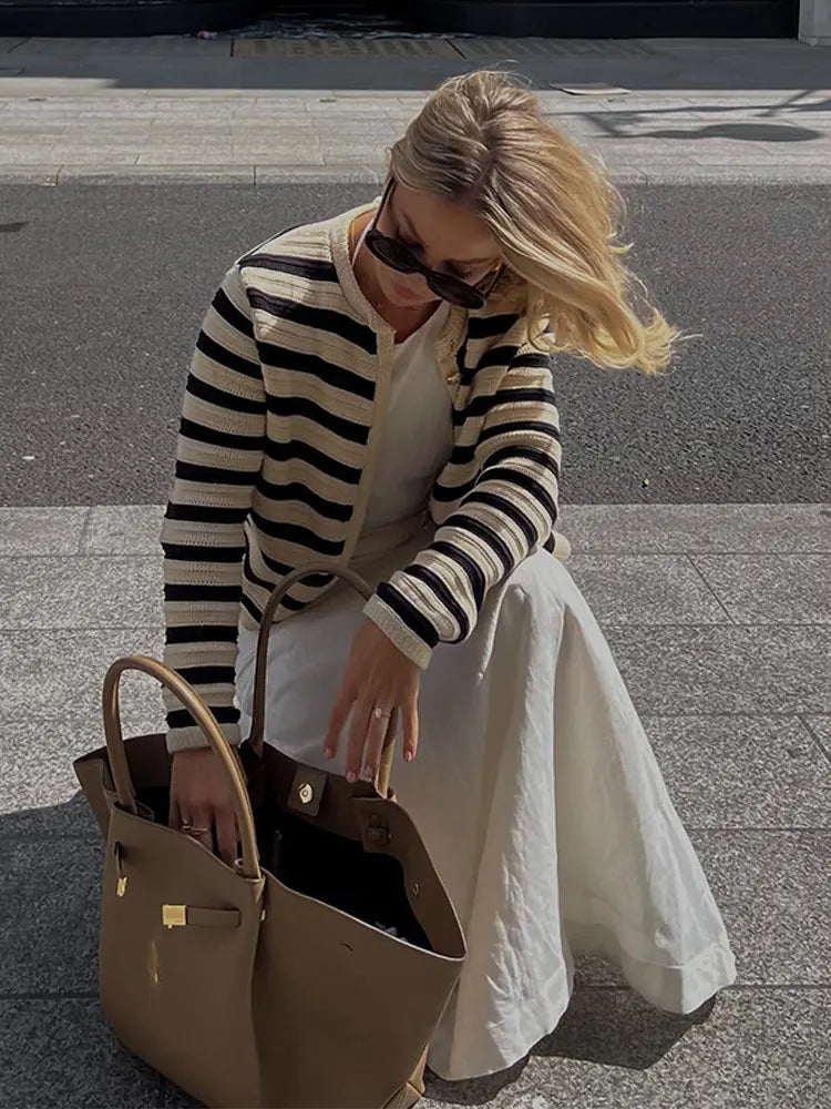 Josephine | Women's Striped Button Front Cardigan