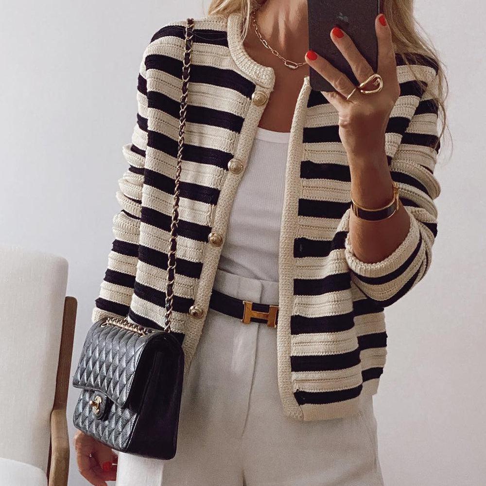 Josephine | Women's Striped Button Front Cardigan