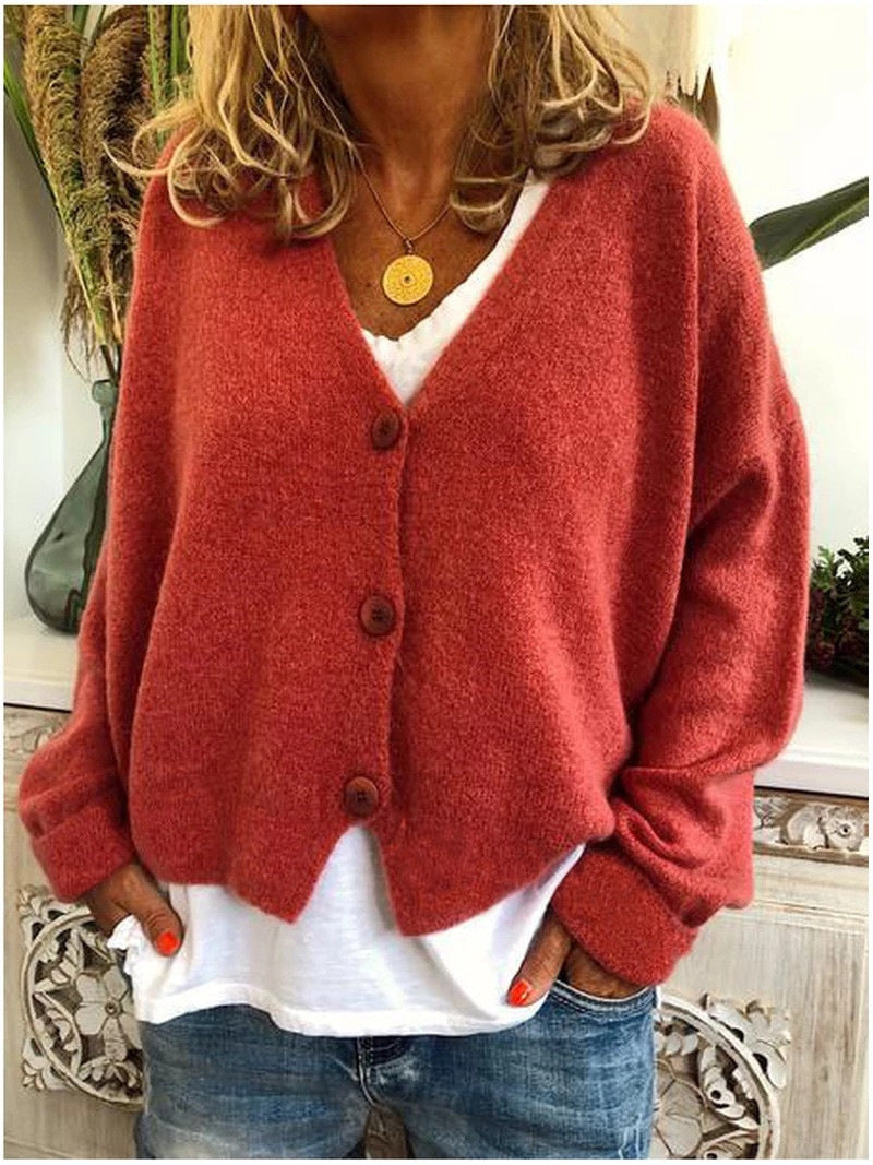 Juliet | Weiche Damen-Strickjacke mit V-Ausschnitt und Knöpfen