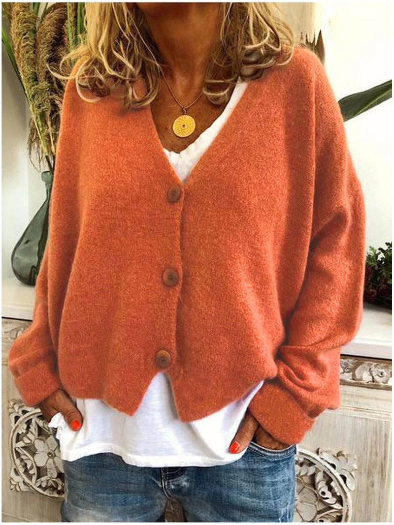 Juliet | Weiche Damen-Strickjacke mit V-Ausschnitt und Knöpfen