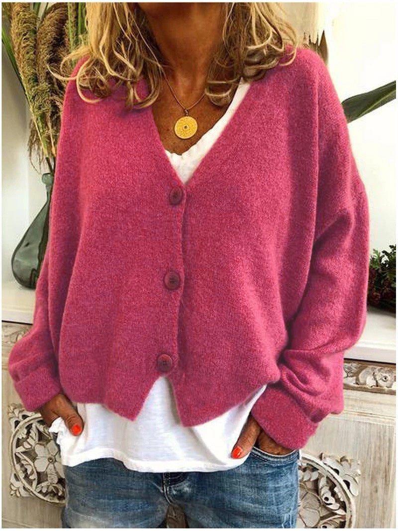 Juliet | Weiche Damen-Strickjacke mit V-Ausschnitt und Knöpfen
