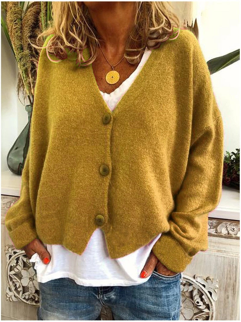 Juliet | Weiche Damen-Strickjacke mit V-Ausschnitt und Knöpfen