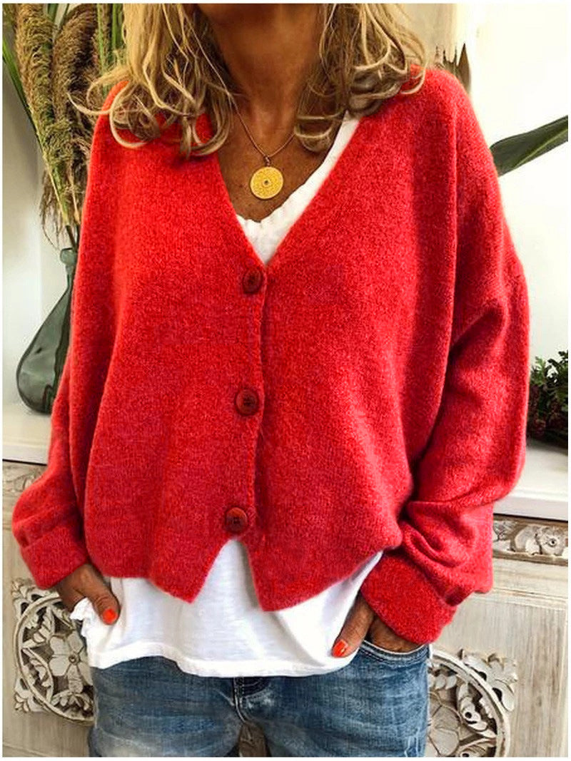 Juliet | Weiche Damen-Strickjacke mit V-Ausschnitt und Knöpfen