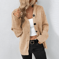Junia | Damen-Cardigan mit Kapuze und Knopfleiste