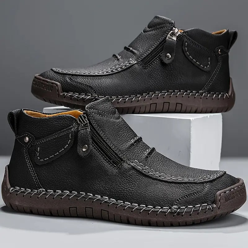 Killian | Men's Side Zip Moc Toe Ankle Boots