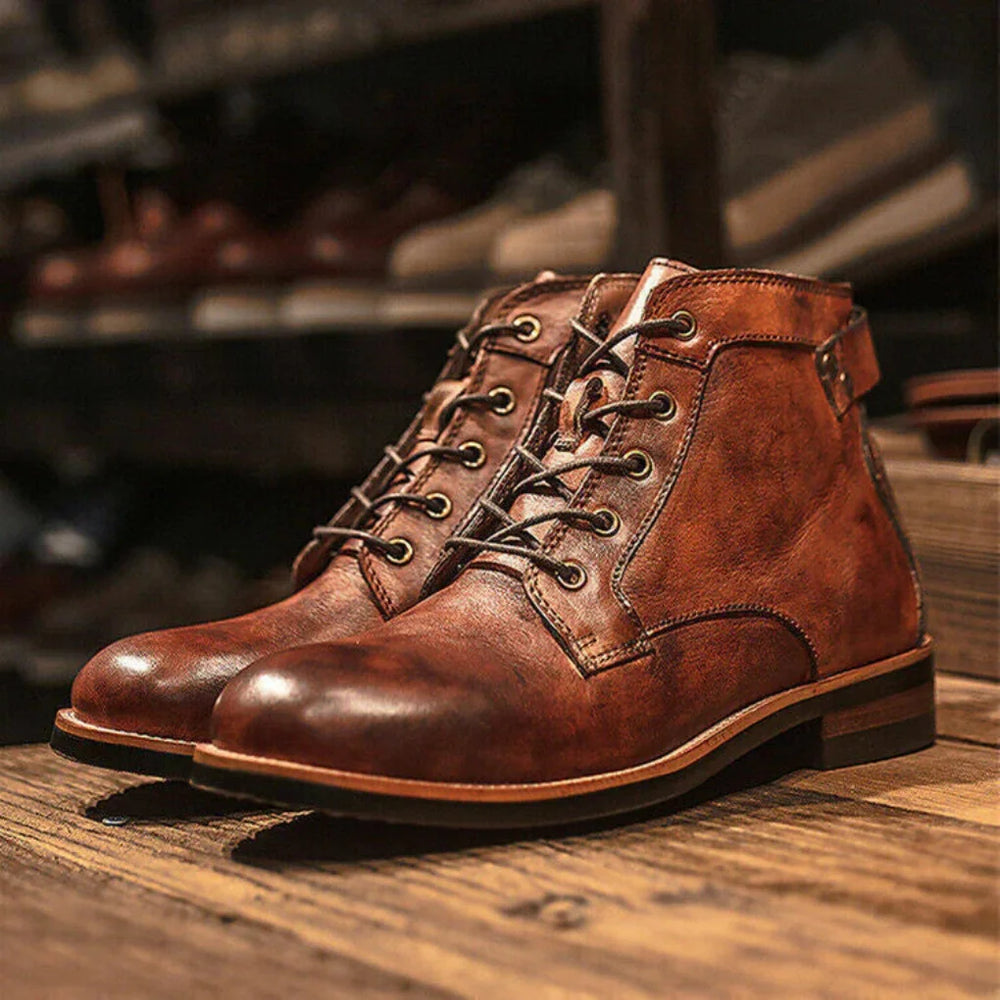 Lambert | Herren Schnür-Stiefeletten aus Kunstleder