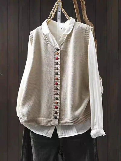 Lark | Damen-Strickweste mit Knopfleiste